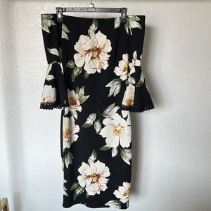 Premier Amour off-the-shoulder floral dress